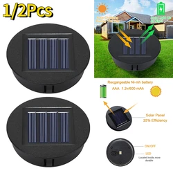 LED Solar Lights Replacement Tops Solar Panel with Switch Outdoor Hanging Lanterns Parts Waterproof Garden Lighting Accessories