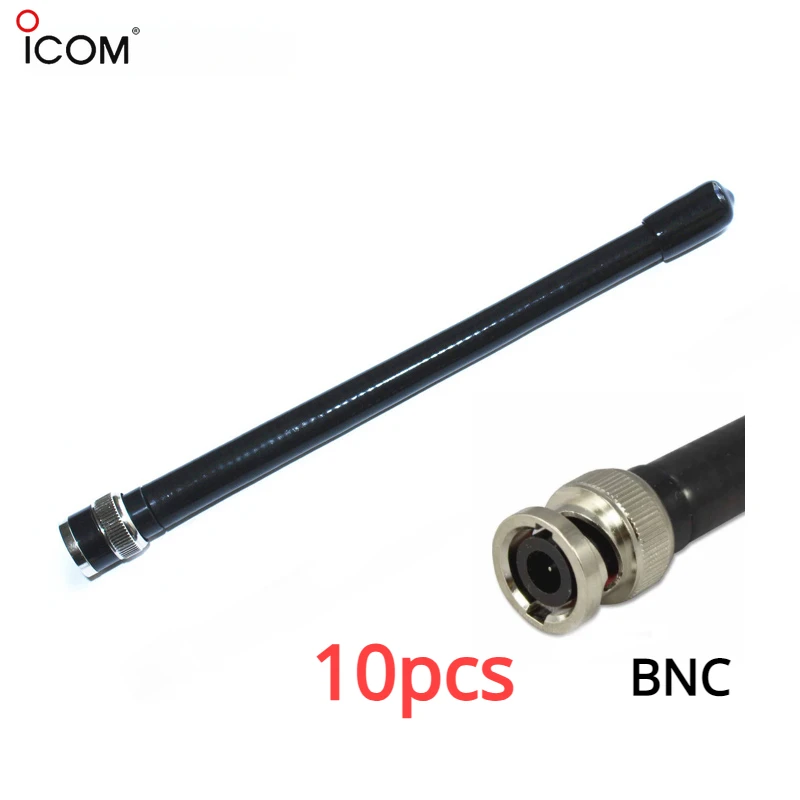 

10pcs ICOM BNC Male Interface VHF 136-174mhz Soft Antenna for IC-V8 IC-V80 IC-V82 VX200 KENWOOD TK100 TK300 CP500 walkie-talkie