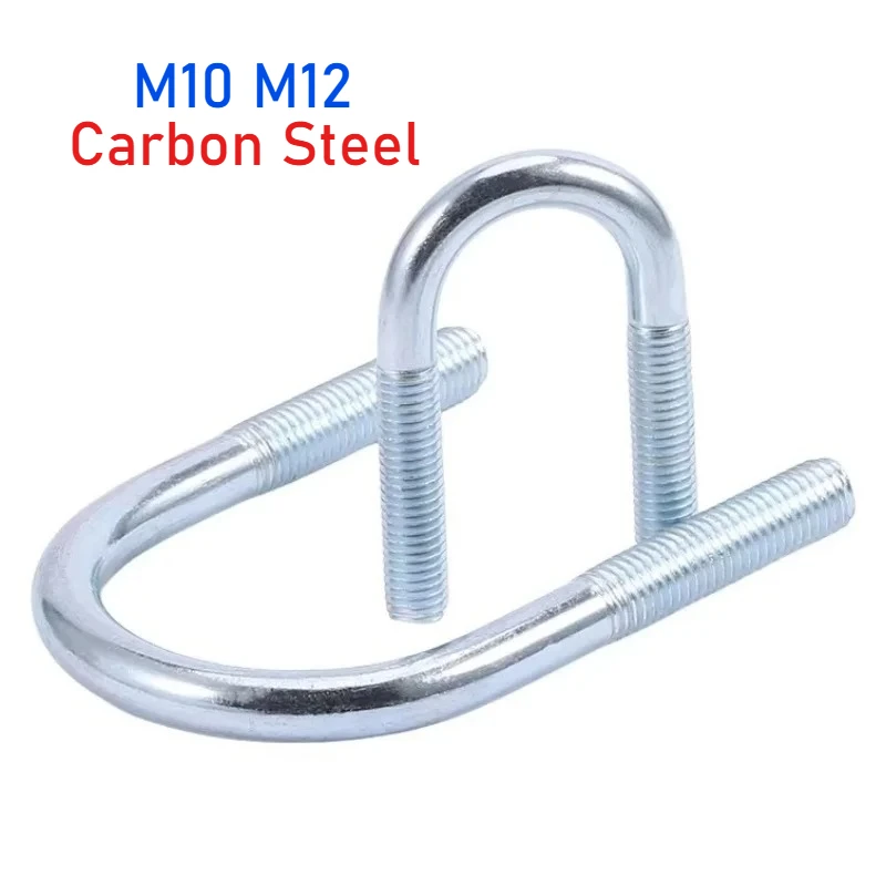 Peijian M10 M12 U-Bolt Carbon Steel Round Bend Pipe Tube Clip Strap Clasp Clamp Screw Bolt For Construction Installation