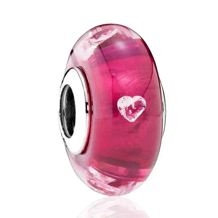2025 clássico 925 prata esterlina colorido flor folha cósmico arco-íris murano vidro encantos contas caber diy pulseira feminino jóias presente