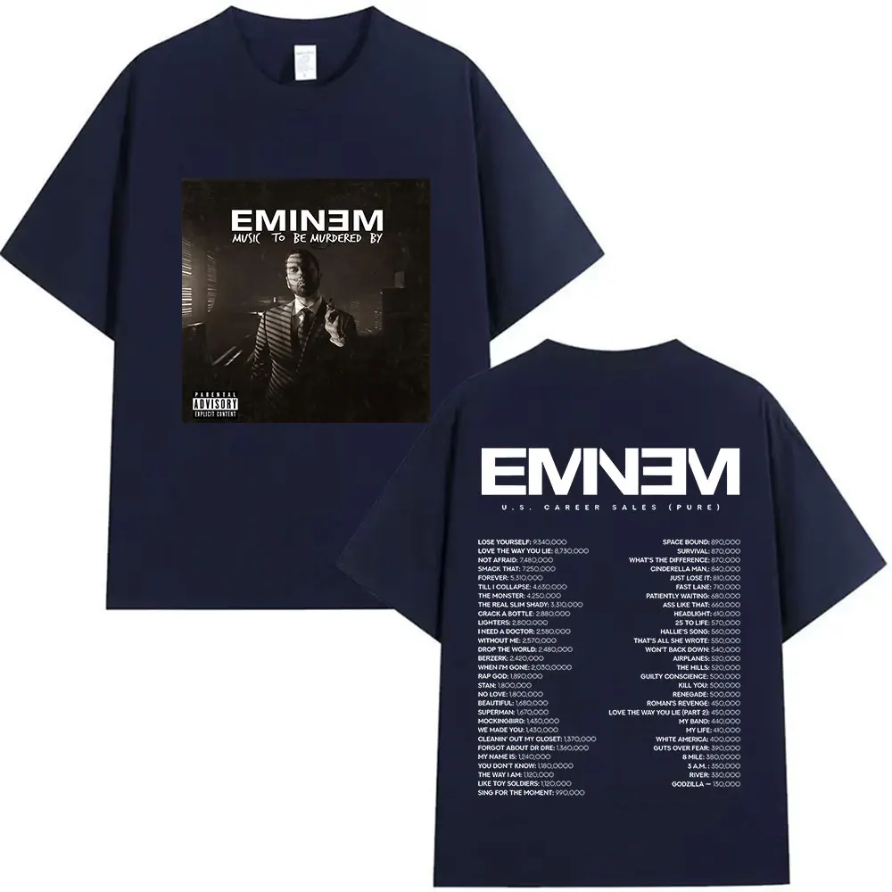 مغني الراب Eminem Mvsic To Be Mvrder By Tour 2025 جرافيك تي شيرت الرجال الهيب هوب ريترو مريح القطن تي شيرتات قصيرة الاكمام الشارع الشهير #6