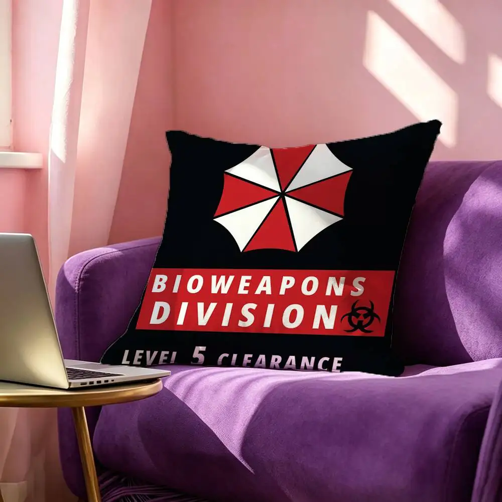 Game R-Resident E-Evil Pillow Case Square Double-Sided Sofa Cushion Cover Bedroom Bedside Pillow