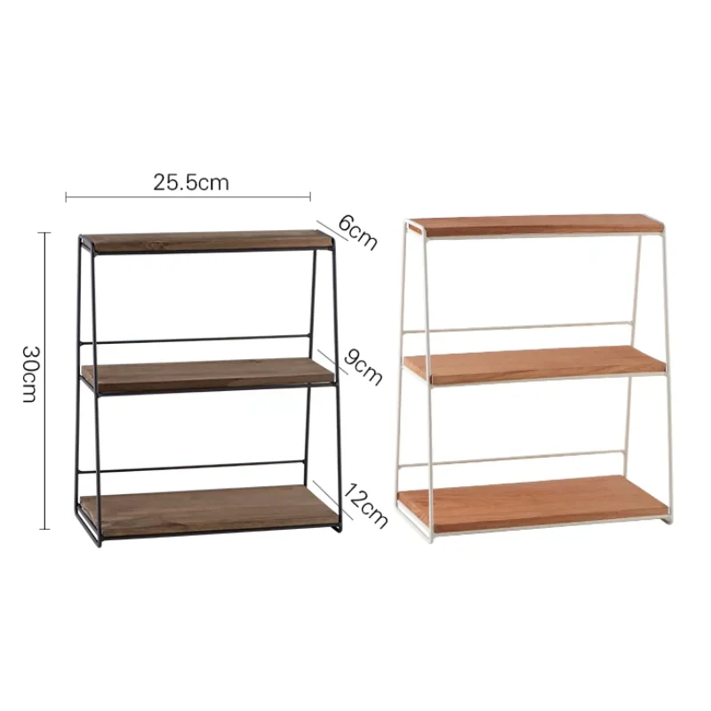 Japanese style desktop double layer storage rack, cosmetics storage rack, kitchen storage rack, display rack