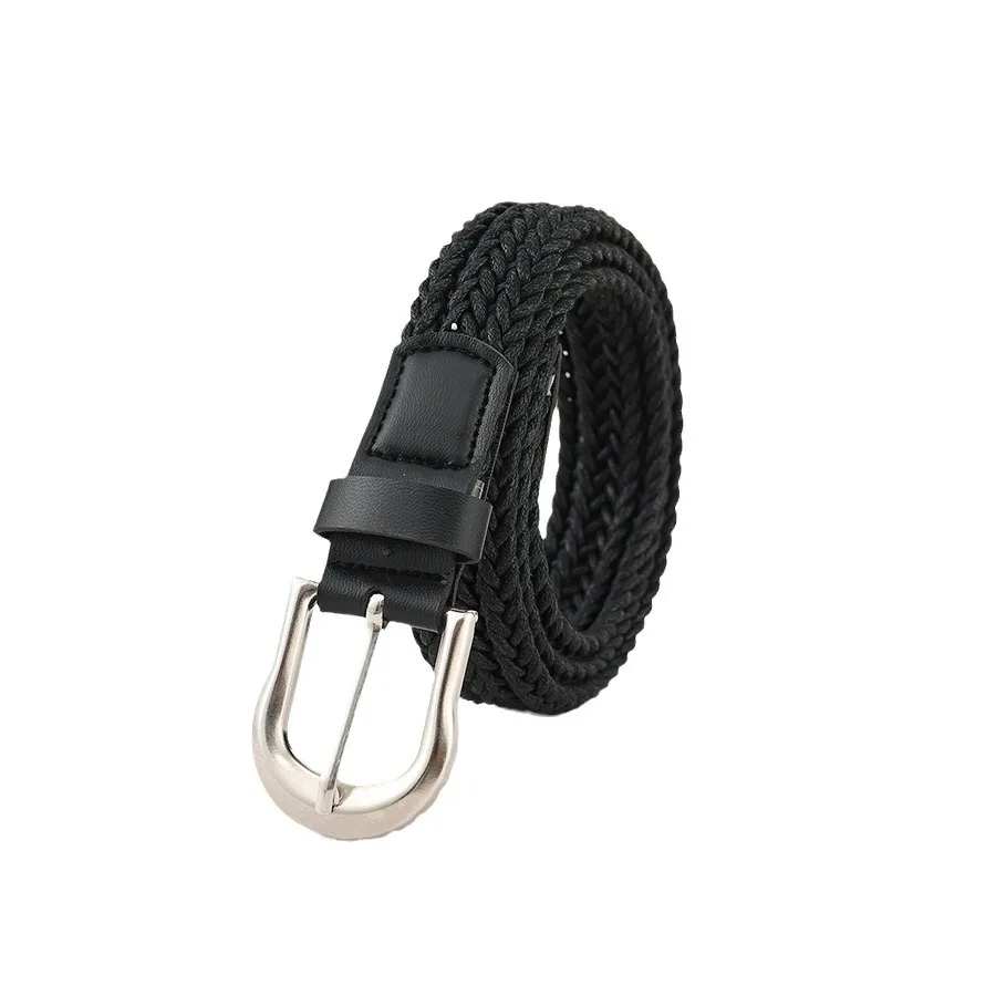 Black Vintage Weaving String Cosplay Belt Women, Fashionable Pin Buckle Waist Rope Charm Rope Strap & Belts Halloween