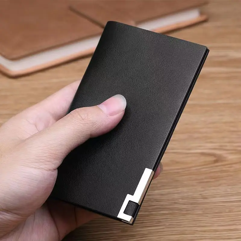 Card bag men's ultra-thin leather multi-card wallet men's short zipper card bag bank card holder