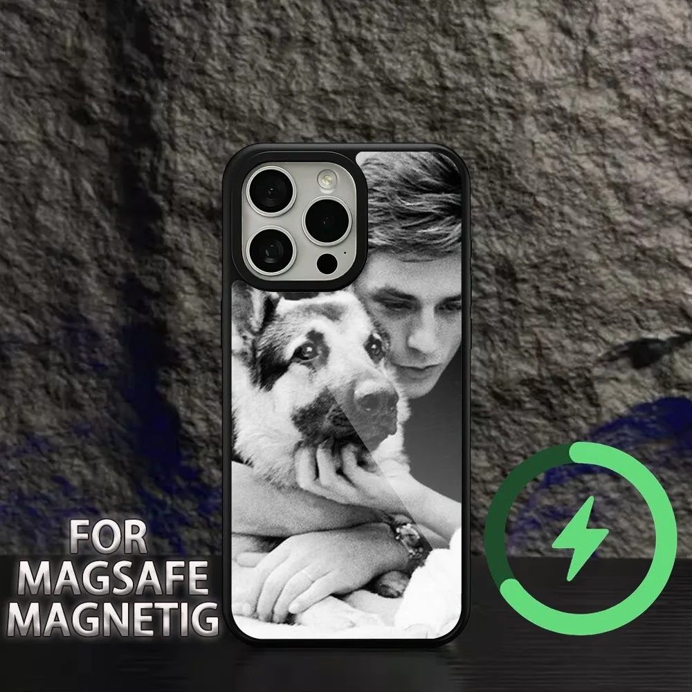 alain delon  Phone Case For iPhone 11 12 13 14 15 Plus Pro Max Charging  Magsafe Magnetic Wireless Cover