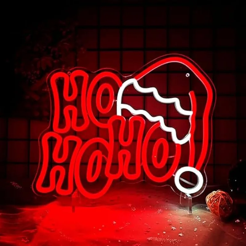 

Merry Christmas Neon Sign HOHOHO LED Neon Light for Christmas Decoration USB Powered Wall Art Perfect for Kids' Bedrooms Holiday