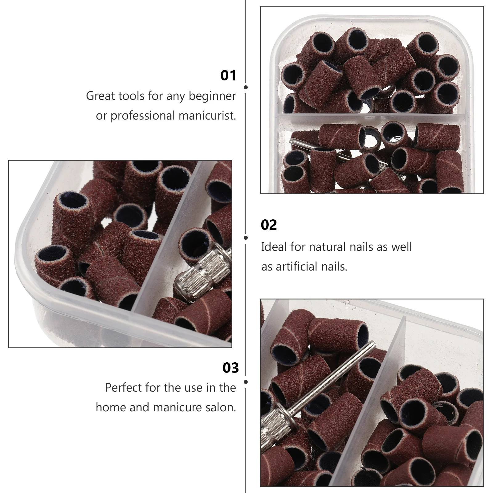 

1 Box Nail Sanding Bands Manicure Polishing Sanding Bands Nail Grinding Head Accessory for Natural and Artificial Nails