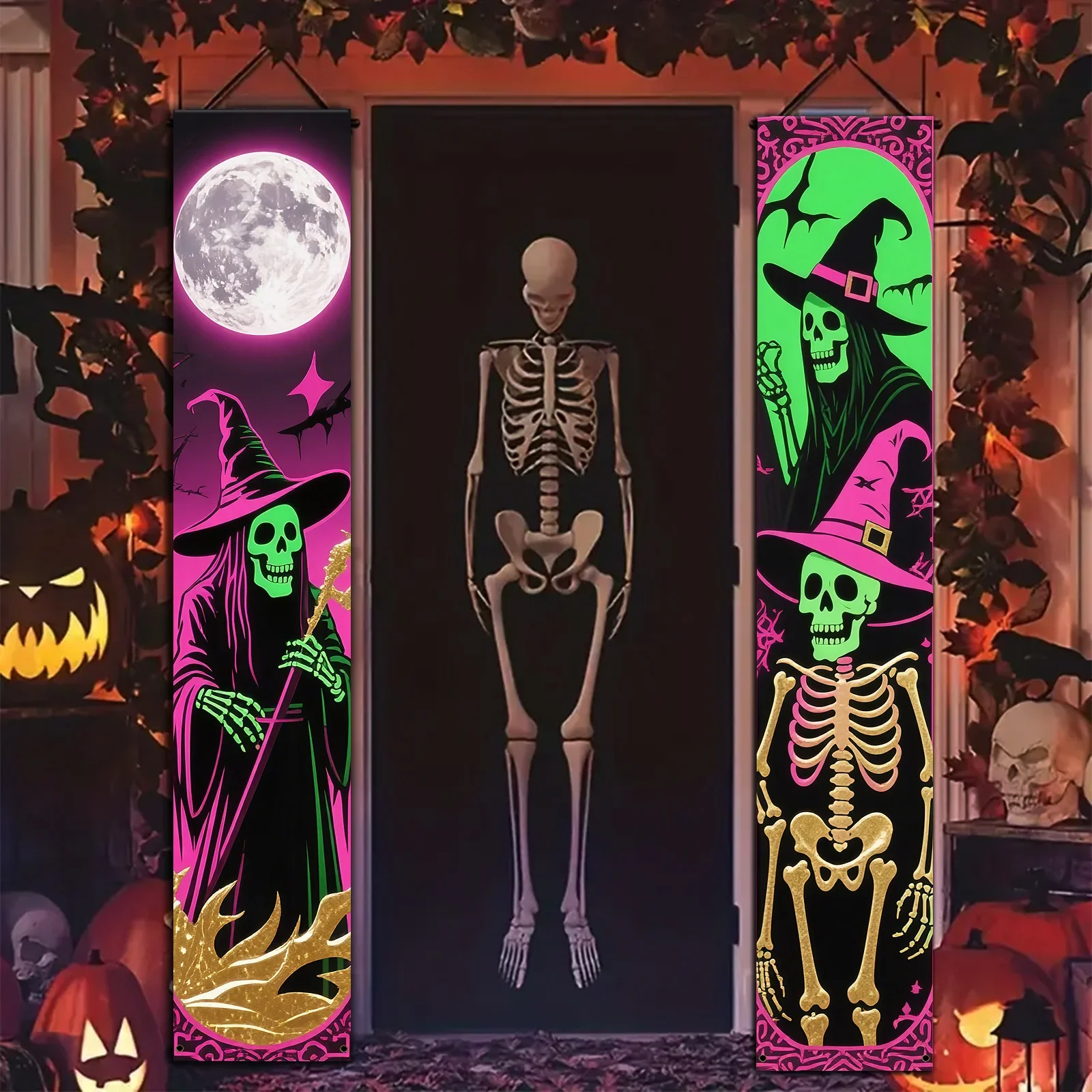 1 Set (11.8*70.8 inches / 30*180 cm), made of polyester, Halloween-themed party decoration banner and flag setzyc