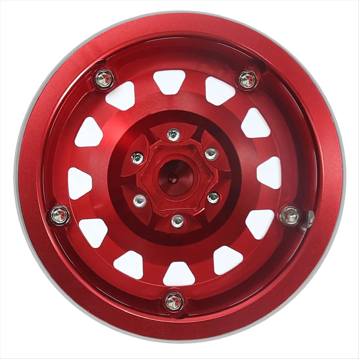 

4pcs 1.55" Metal Beadlock Wheel 5-Spoke Wheel Rim for RC 1/10 D90 CC01 LC70 MST Brown