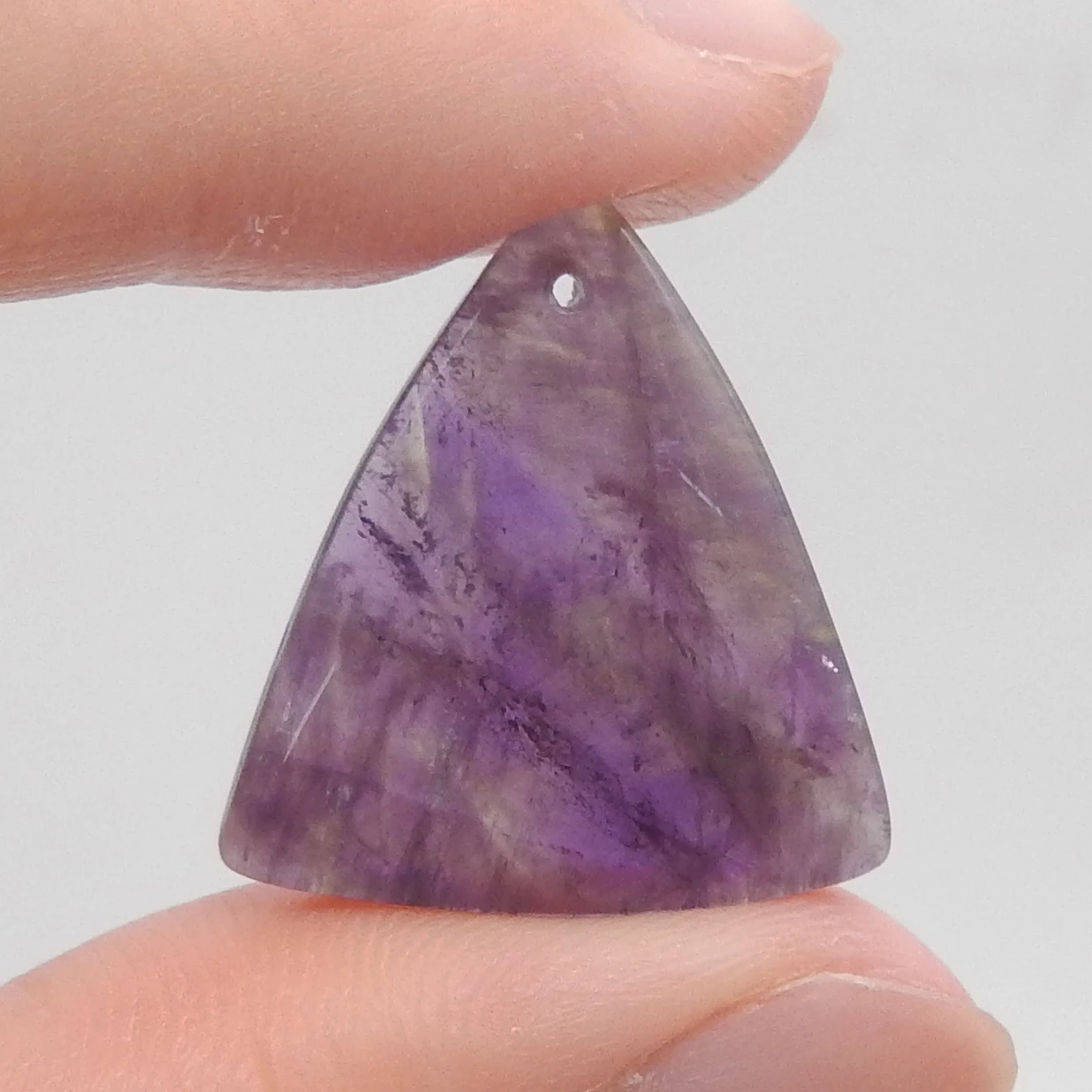 Natural Amethyst Triangle Earrings for Women,Simple Fashion Carved Handmade DIY Jewelry Gemstone Earrings Beads For Jewelry