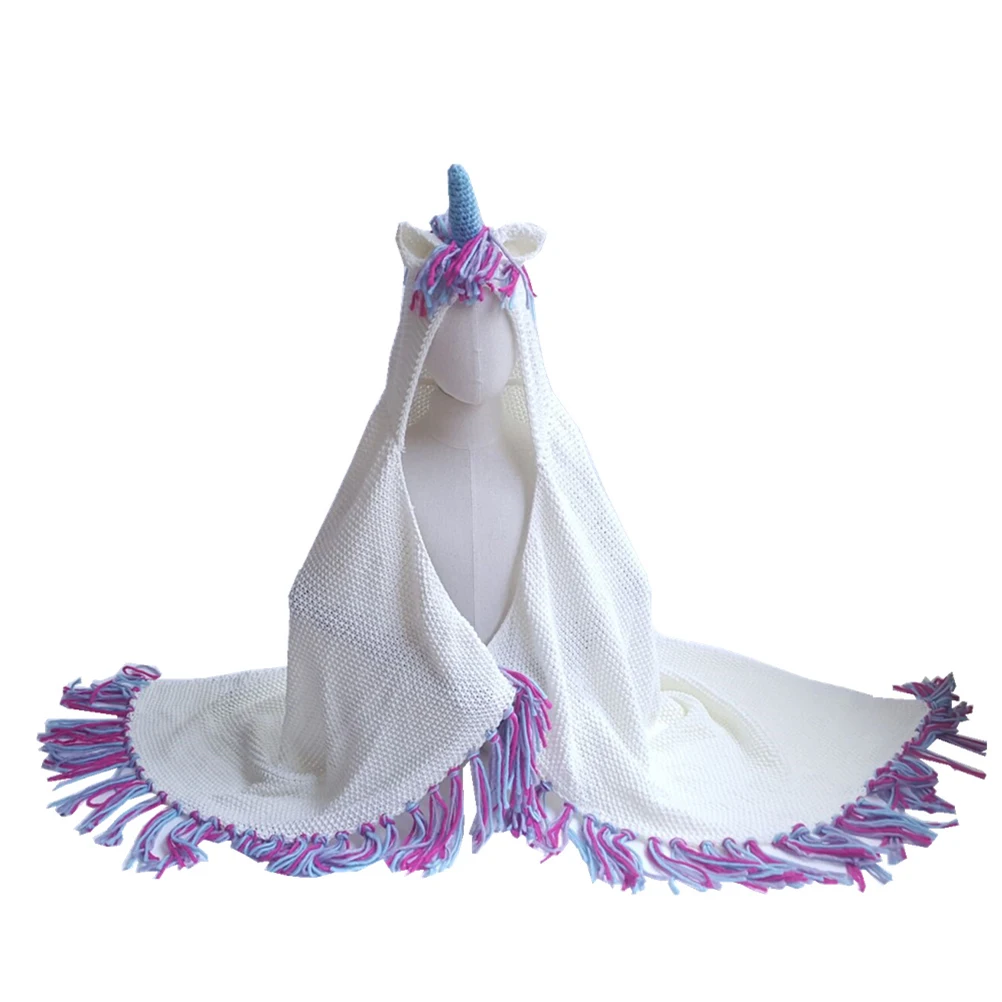 

Blankets Unicorn Yarn for Kids European and American Knit Crochet Sleeping Cover