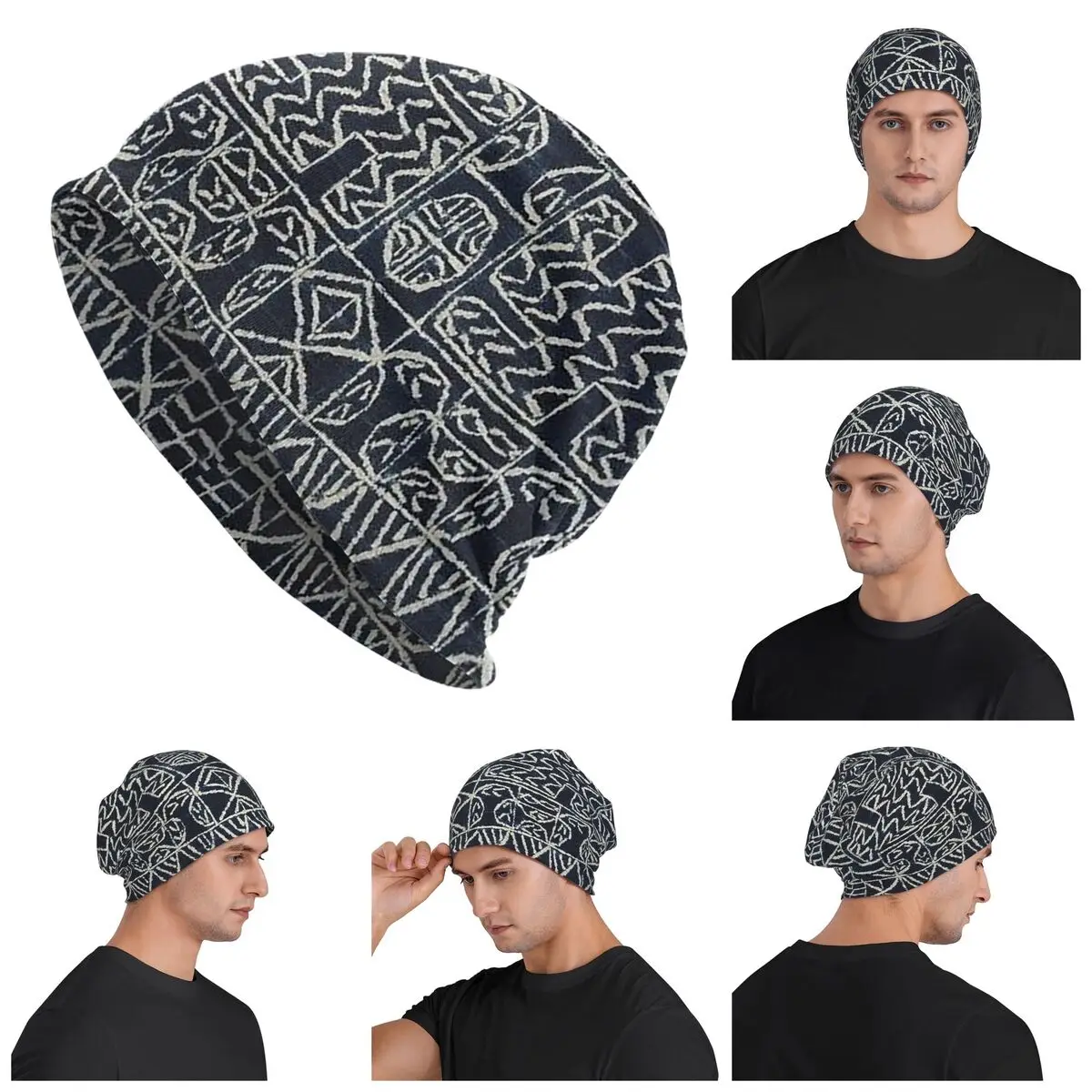 

Oriental Rug Art Culture Ndop Cameroon Warm Knitted Cap Fashion Bonnet Hat Autumn Winter Outdoor Beanies Hats Men Women Adult