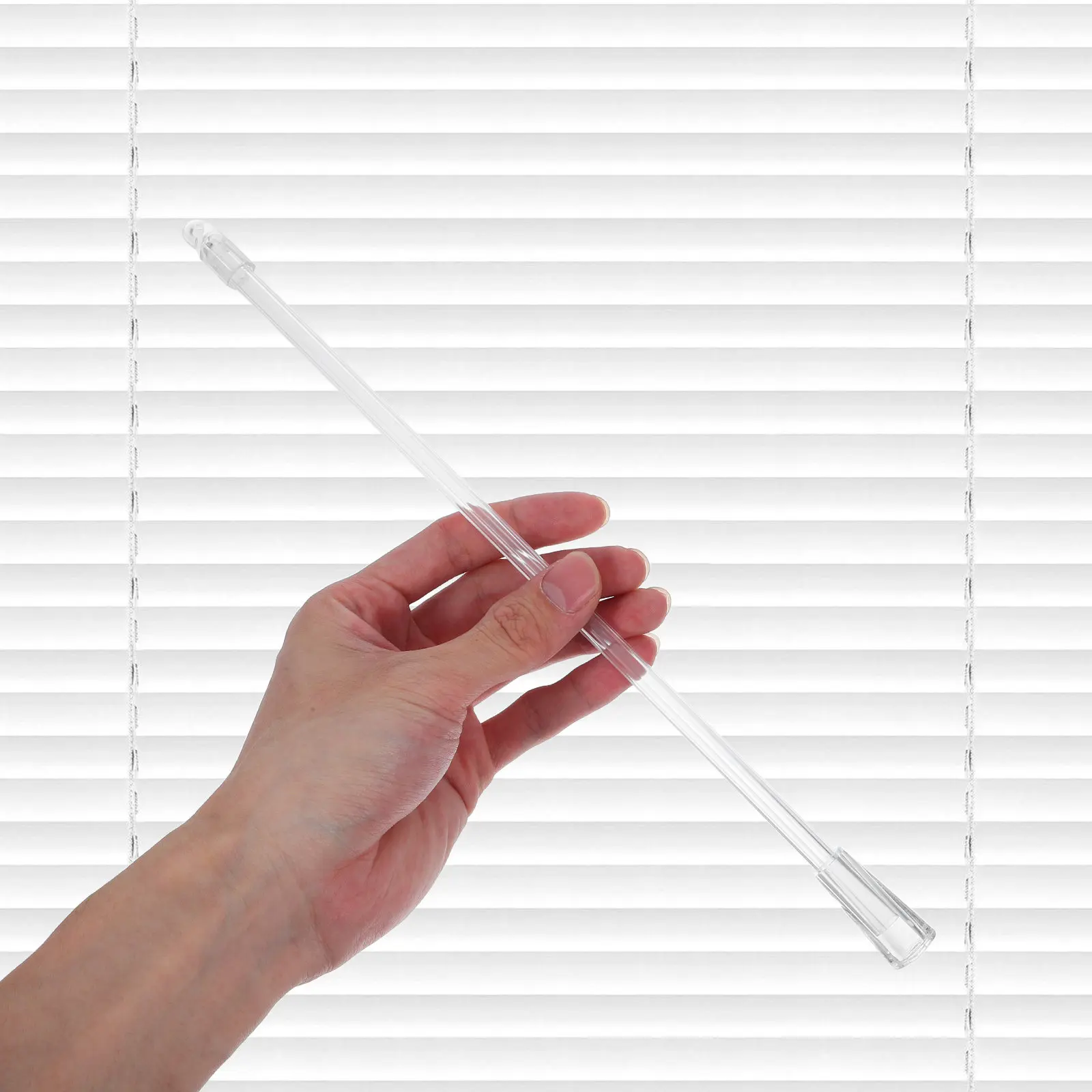 2Pcs Clear Vertical Blind Rod with Hook for Easy Tilt and Open Drapery Curtain Wand Replacement Parts 30Cm Transparent Blind