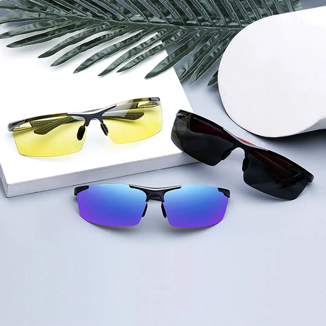 TS Wielofunkcyjne sportowe okulary przeciwsłoneczne do jazdy UV Blokowanie przeciwodblaskowe UV400 Aluminiowa rama ze stopu magnezu do jazdy w podróży