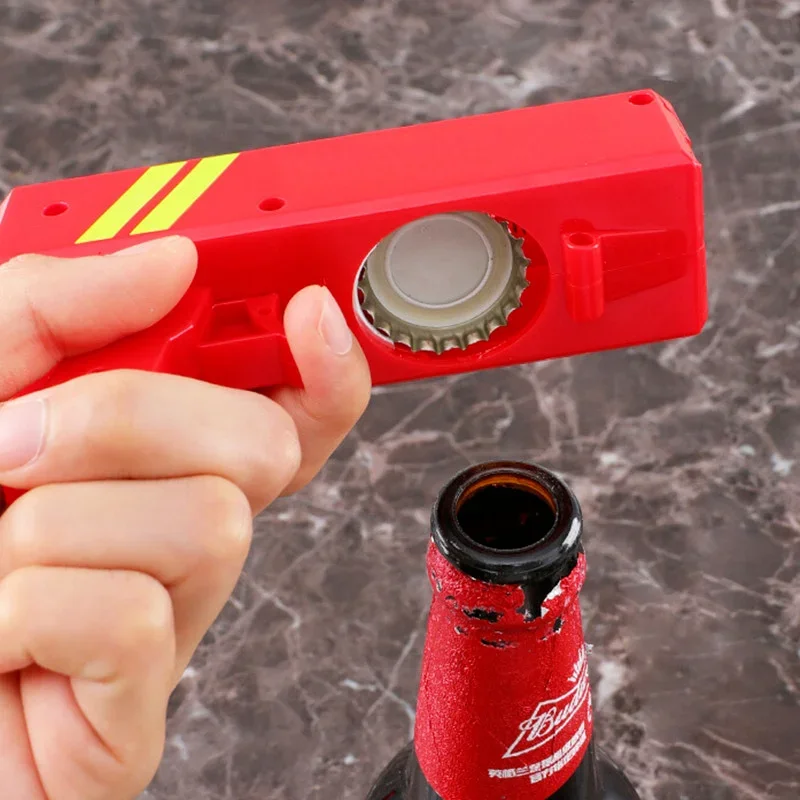 Creative cap gun destapador Spring Cap Catapult Launcher Bar Tool Drink Opening Shooter wine Beer Bottle Opener customized gift