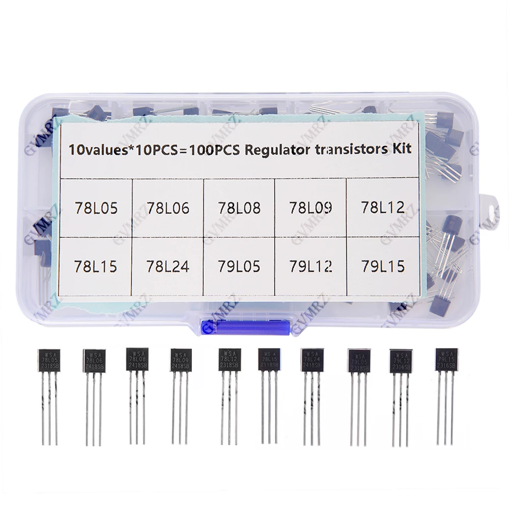 10Values 78l05 78l06 78l08 100PCS Regulator Transistors to-92 kit  78l09 78l12 78l15 78l24 79l05 TO92 With box