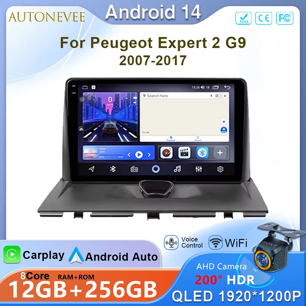 

Android 14 For Peugeot Expert 2 G9 2007-2017 Car Radio Multimedia Video Player Navigation GPS Head Unit Stereo No 2Din 2 din DVD