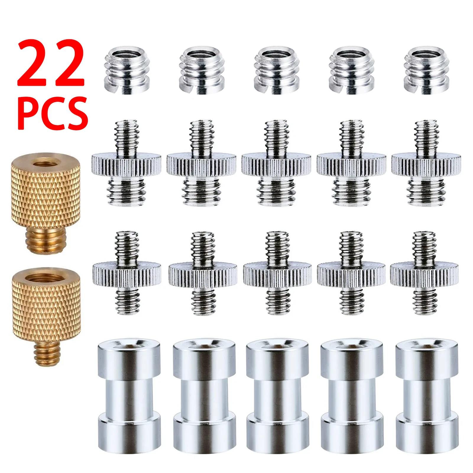 22pcs Camera Screw Mount Set 1/4 Inch and 3/8 Inch Converter Threaded Screws Adapter DSLR Camera/Tripod/Monopod/Ballhead/Flash L