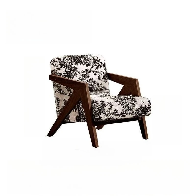 

Средневековый стиль Ричард, одноместный диван-кресло из цельного дерева, ваби для отдыха, говорить B & B, отель, гостиная, балкон, дизайнерский ретро