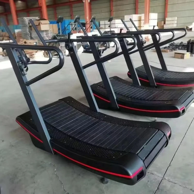 Commercial Fitness Non-Motorized Speed Fit Treadmill Self-Generated Curved Design LED Screen Wireless for Gym Use