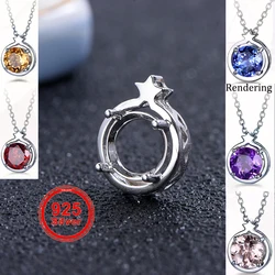 5-11mm Multi-Size Pendant Blank Tray S925 Sterling Silver Necklace Simple Women's Jewelry Accessory