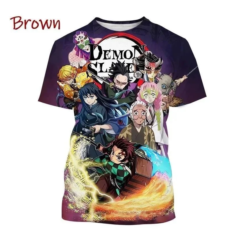 

2025-26 Summer Fashion Design Clothing Demon Slayer Image Anime Element Style Boys and Girls Unisex Children Adult Clothing