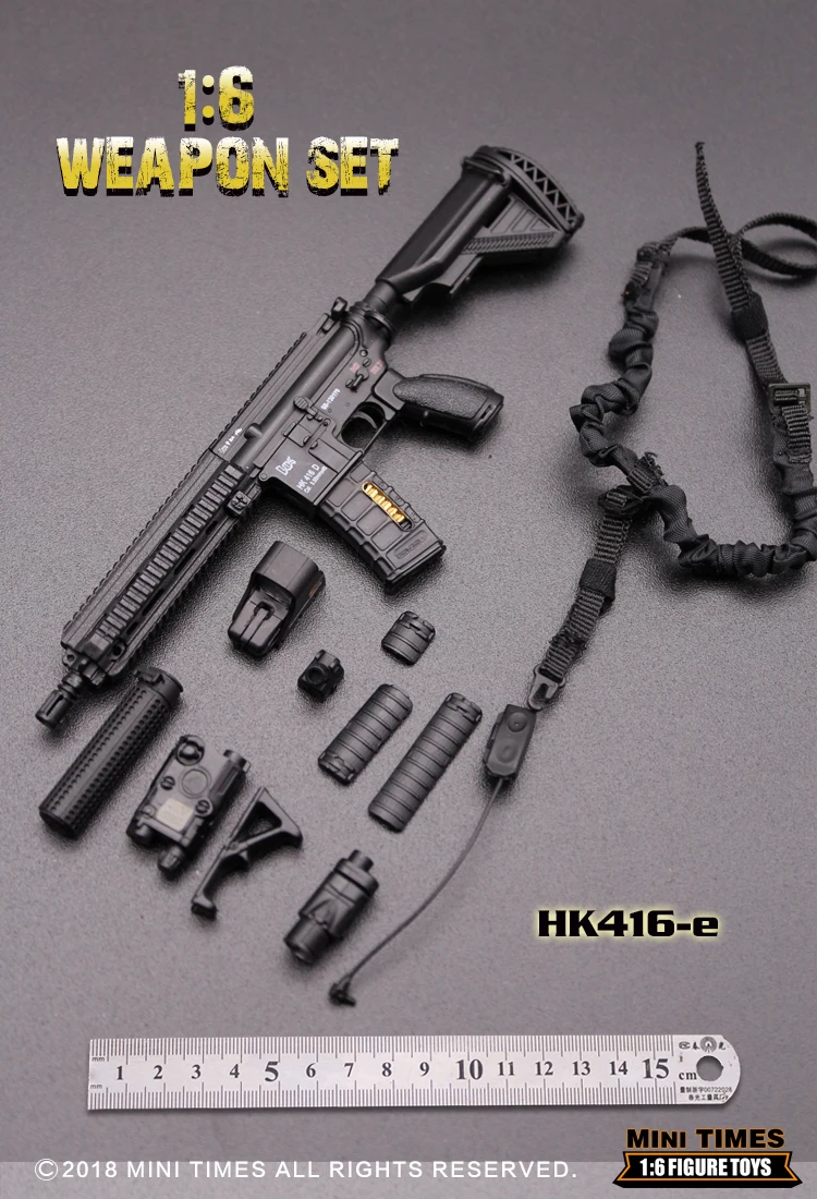 Mintimes Mini Hk416 1/6 مقياس الجندي بندقية نموذج عسكري اللعب البلاستيك نموذج الملحقات ل 12 بوصة عمل نموذج لجسم