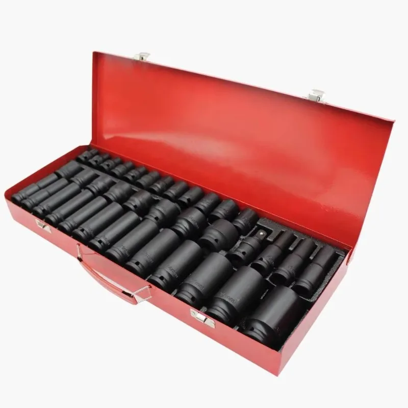 High Quality 37Pcs Cr-mo Pneumatic Chrome Molybdenum Steel Impact Socket Set Auto Repair