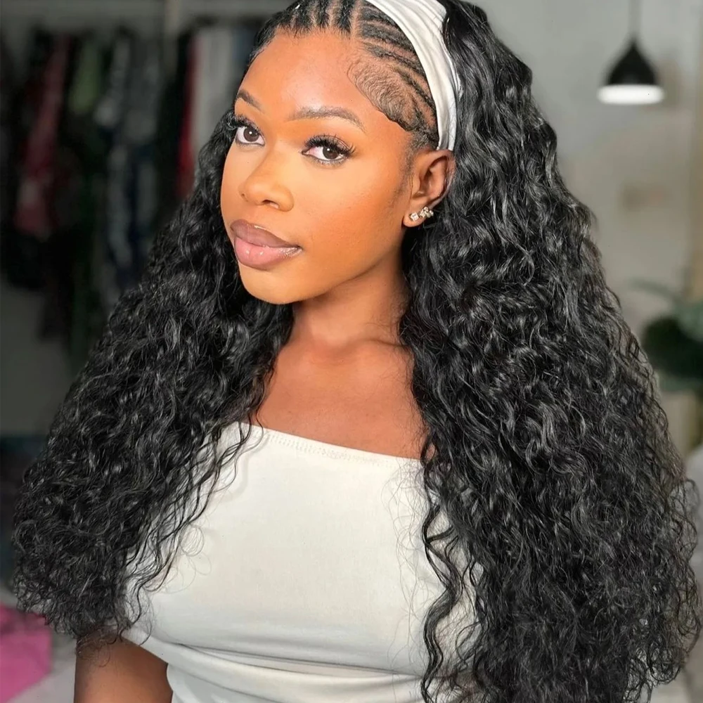 

Бесклеевой парик Wear To Go 3 в 1, невидимый полупарик с волнистой волной, полупарик из человеческих волос с шнурком, без клея, откидные вьющиеся парики с водой