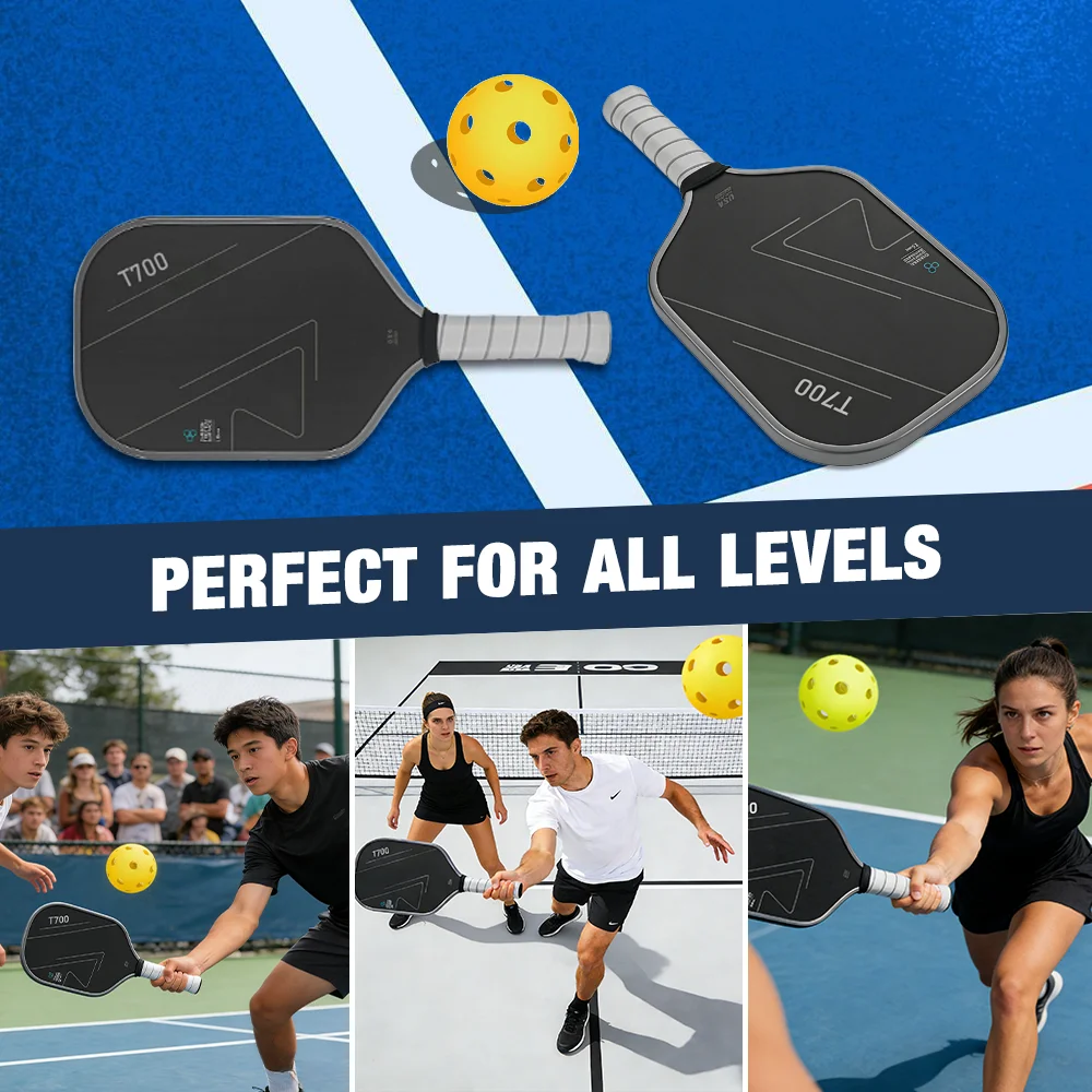 USAPA Approved T700 Raw Carbon Fiber Pickleball Paddle Spin Textured Surface