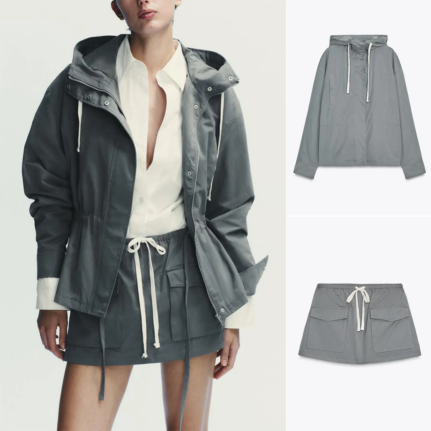 

Neutral Sle Hooded Jaet Casual Stand Collar Workwear Waistcoat Leisure Skirt Pants Polyester Fiber ort Sve Long Pants