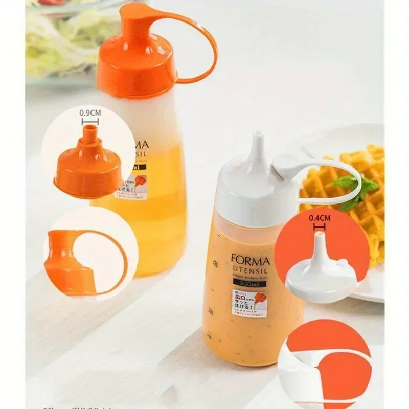 Leak Proof Pointed Mouth Plastic Squeeze Bottle Oil Vinegar Soy Honey Dispenser Pot Kitchen Seasoning Storage Tool
