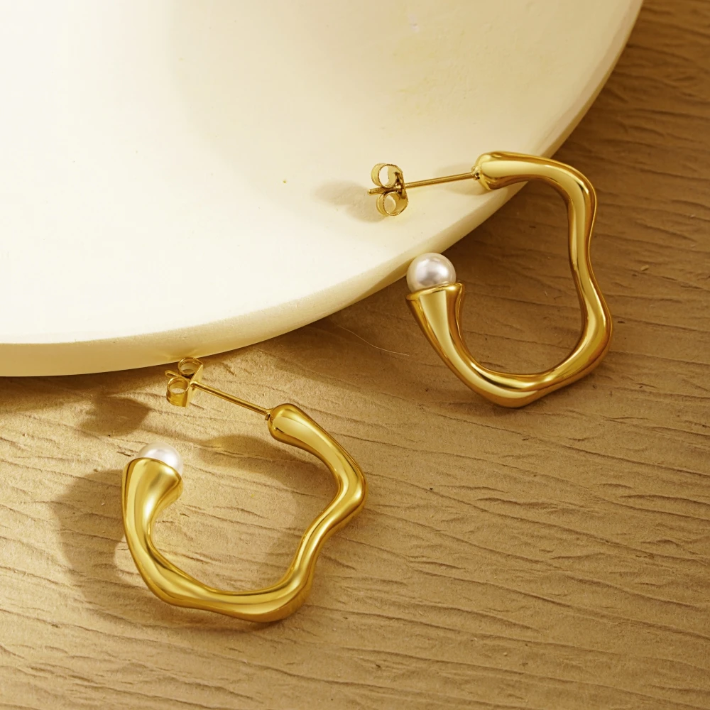 Stainless Steel Europe And America Geometry Fashion Irregular Stud Earrings Jewelry Gift For Women