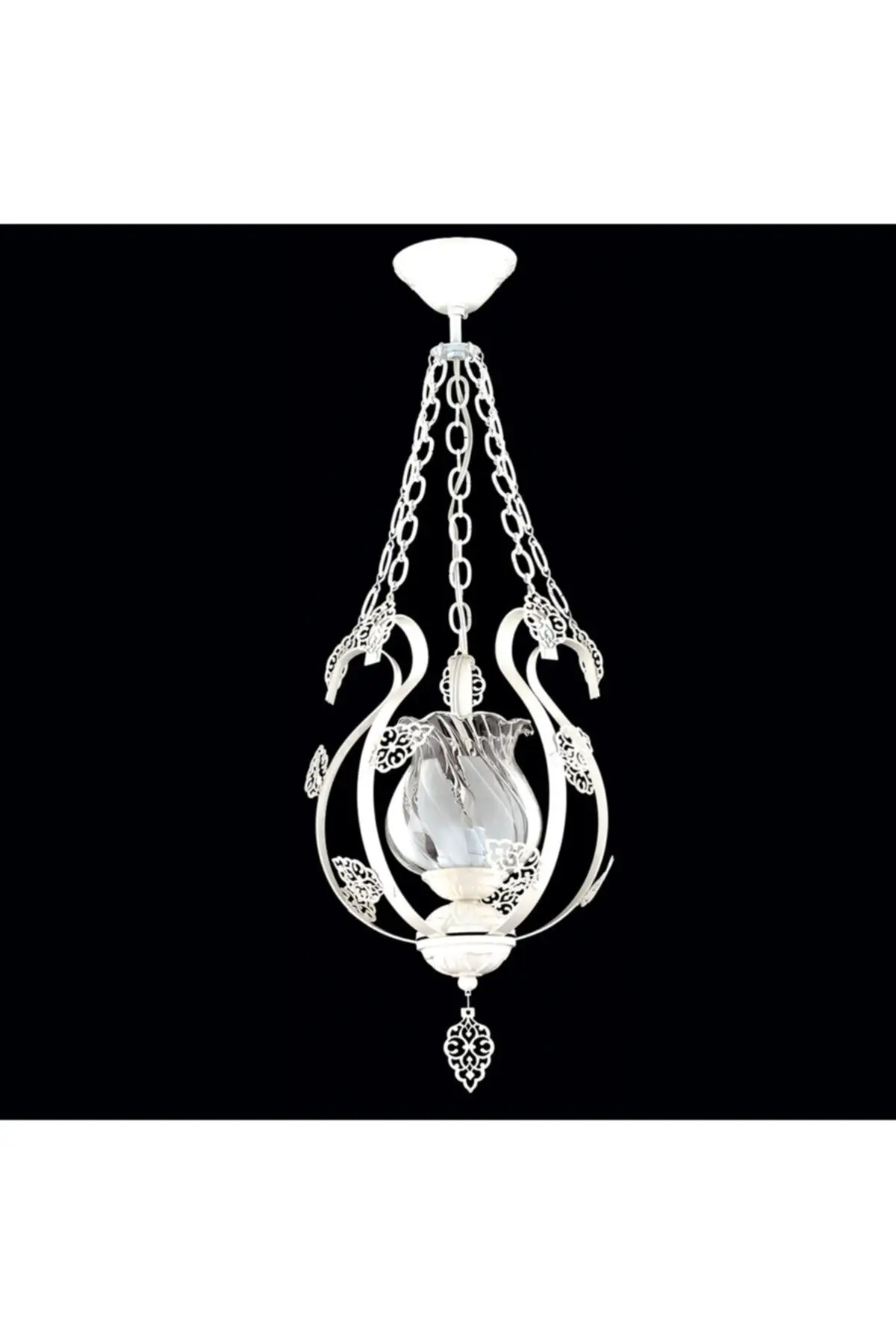 Dovi swan white color single chandelier