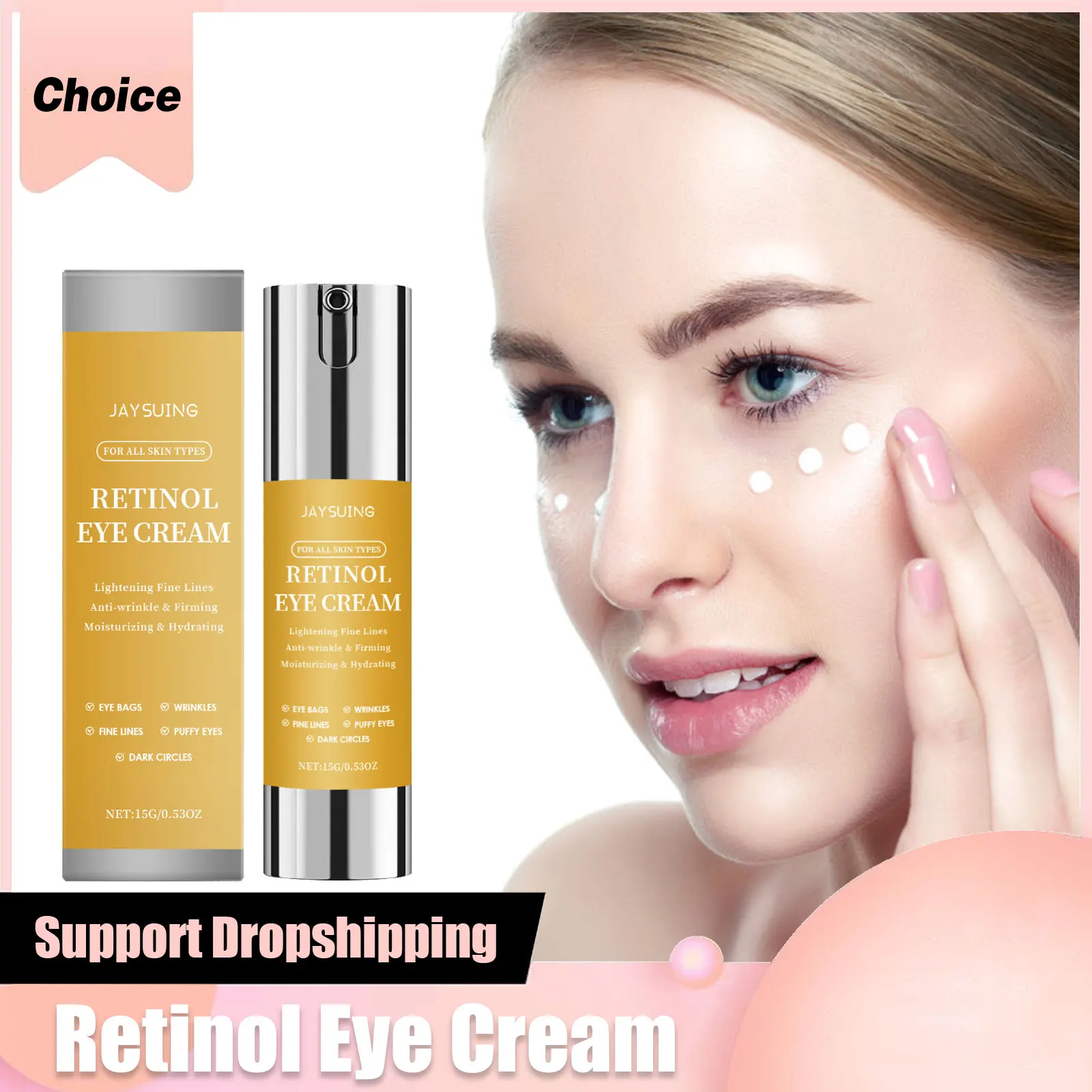 

Anti-Wrinkle Firming Eye Cream with Retinol Hyaluronic Acid Fight Fine Lines Reduce Dark Circles Wrinkle Hydrating Eye Skin Care