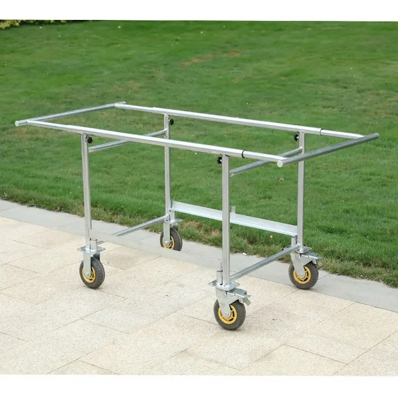 Mobile Detachable Food Cart for Night Market, Heavy-Duty Wheeled Vendor Stall, Removable Display Stand