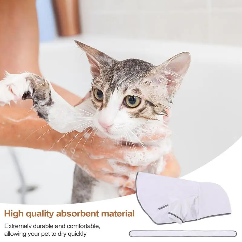 Dog Robes For After Bath Hooded Cat Bath Robe Dog Bathrobe Super Absorbent Dog Robe Dog Drying Towel Bath Towels For Small