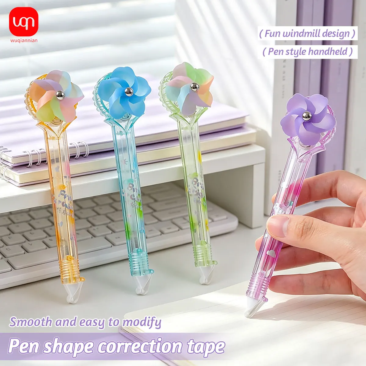Fun Rotatable Windmill Decor Pen‑Style Correction Tape Mini Portable Smooth  Corrector Novelty Stationery Supplies