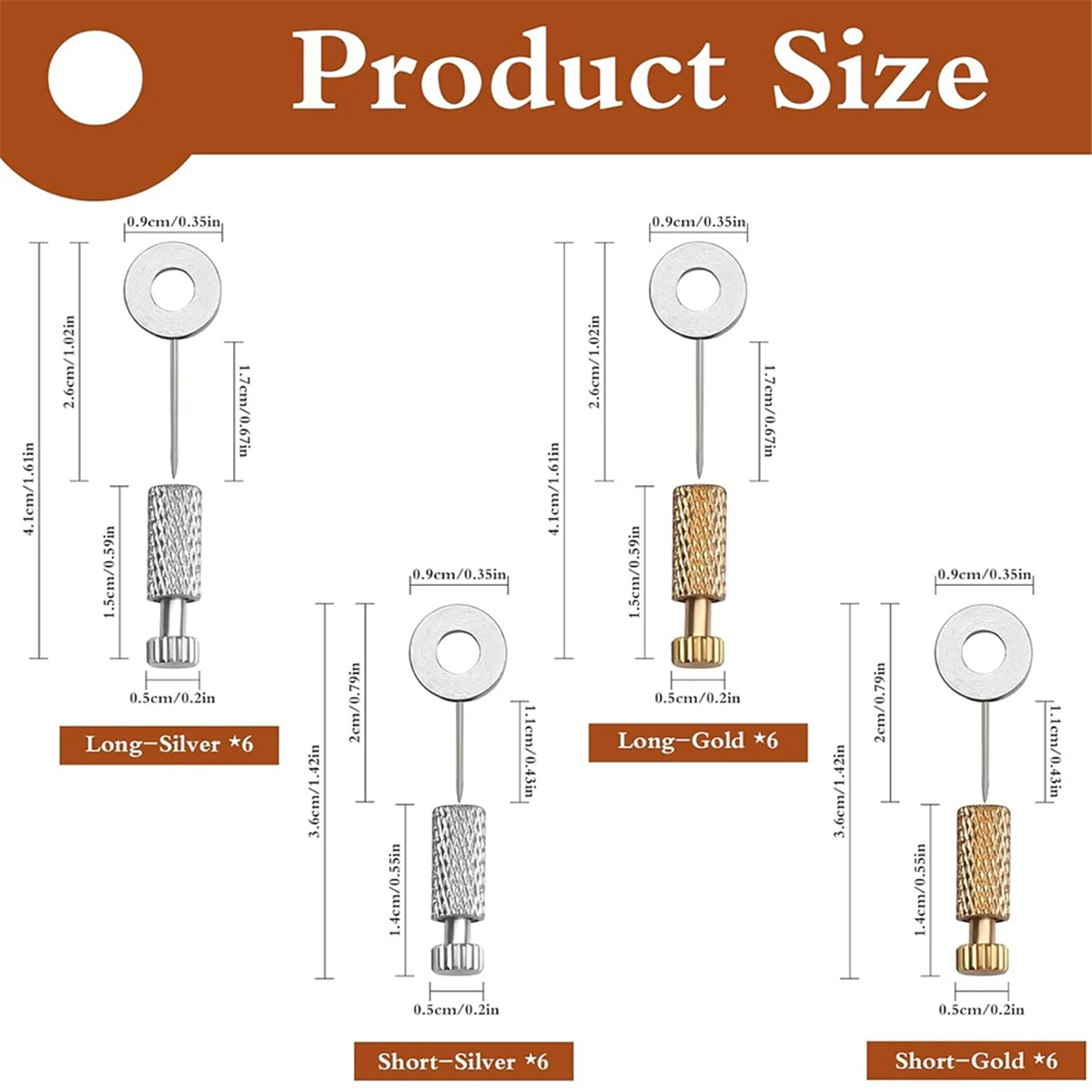 (AD11] 24Pcs 2 Size Suture Positioning Needles, Leather Hand Sewing Position, Leathercraft Needles, Locking Pins