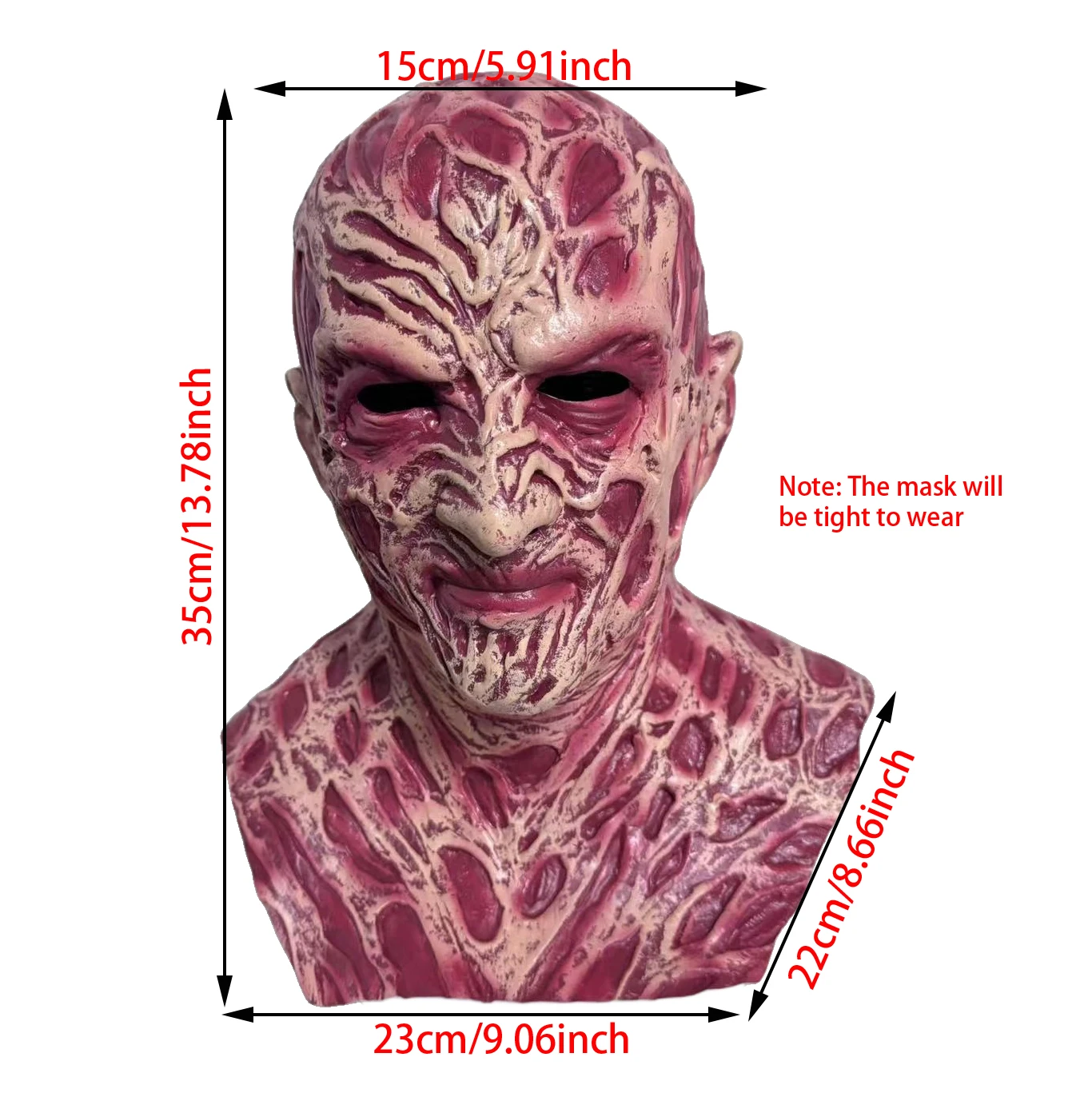 Freddy Krueger Halloween Mask Horror Movie Cosplay Costume Terror Party Props Latex Killer Ghost Demon Headgear Dress up Helmet