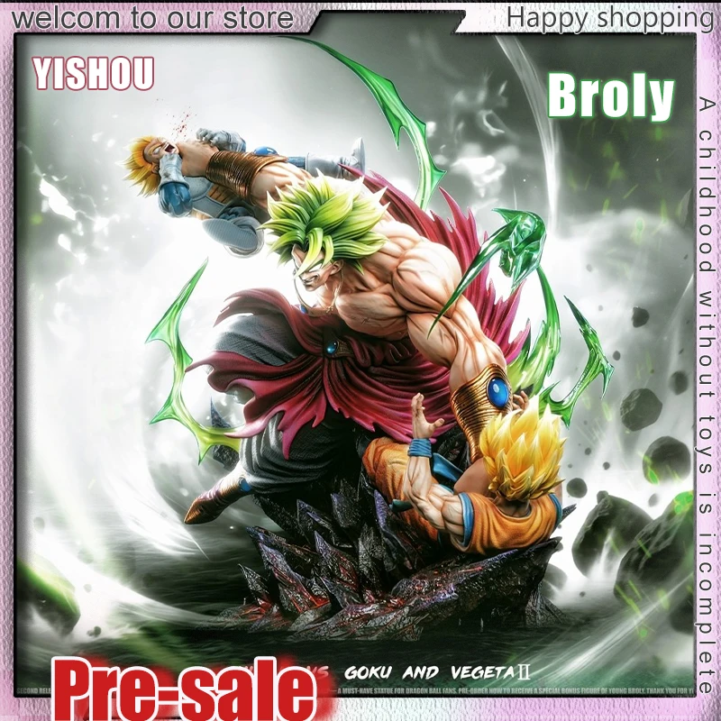 YISHOU Studio Dragon Ball Z Broly VS Goku & Vegeta Broly2.0 Estatua de Resina 1/6 y 1/4 de Escala, 53cm, Edición Limitada, Figura de Acción, Preventa