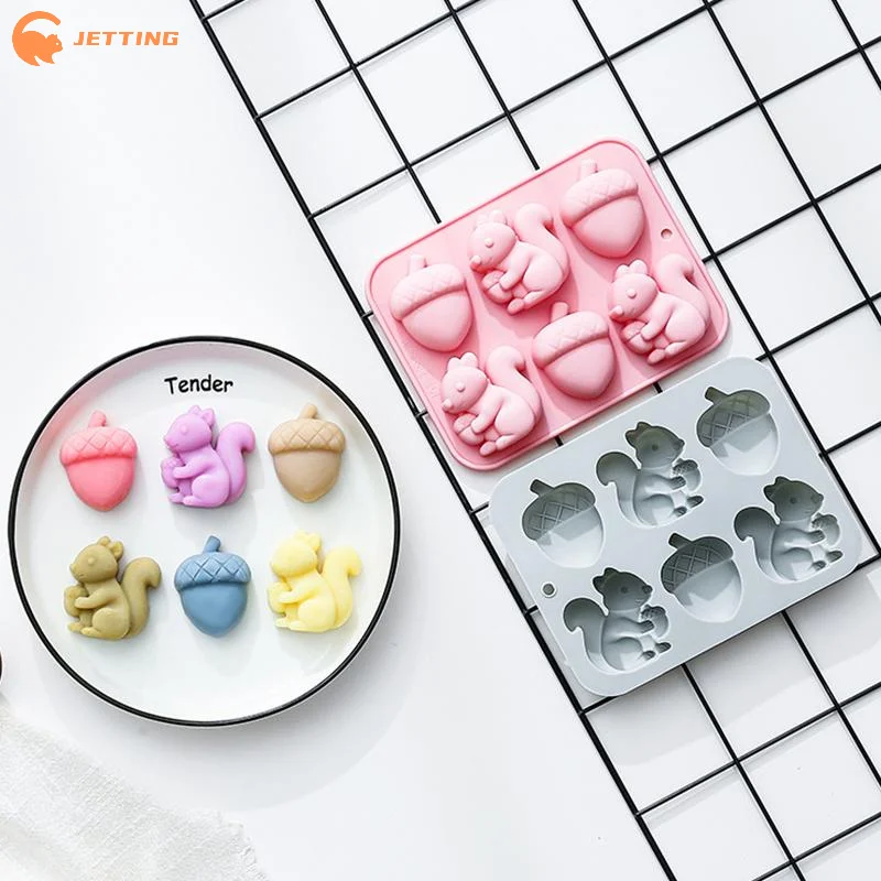 (New) 6-hole Squirrel Oak Cake - đánh giá và giá Silicone Cake Mold