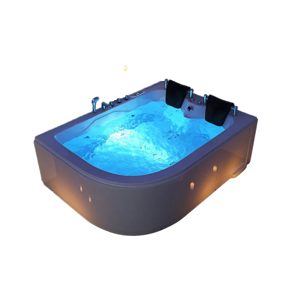 Modern stylish whirlpool massage spa bathtub for 2 people Deep immersion acrylic eco-friendly freestanding hotel bathtub