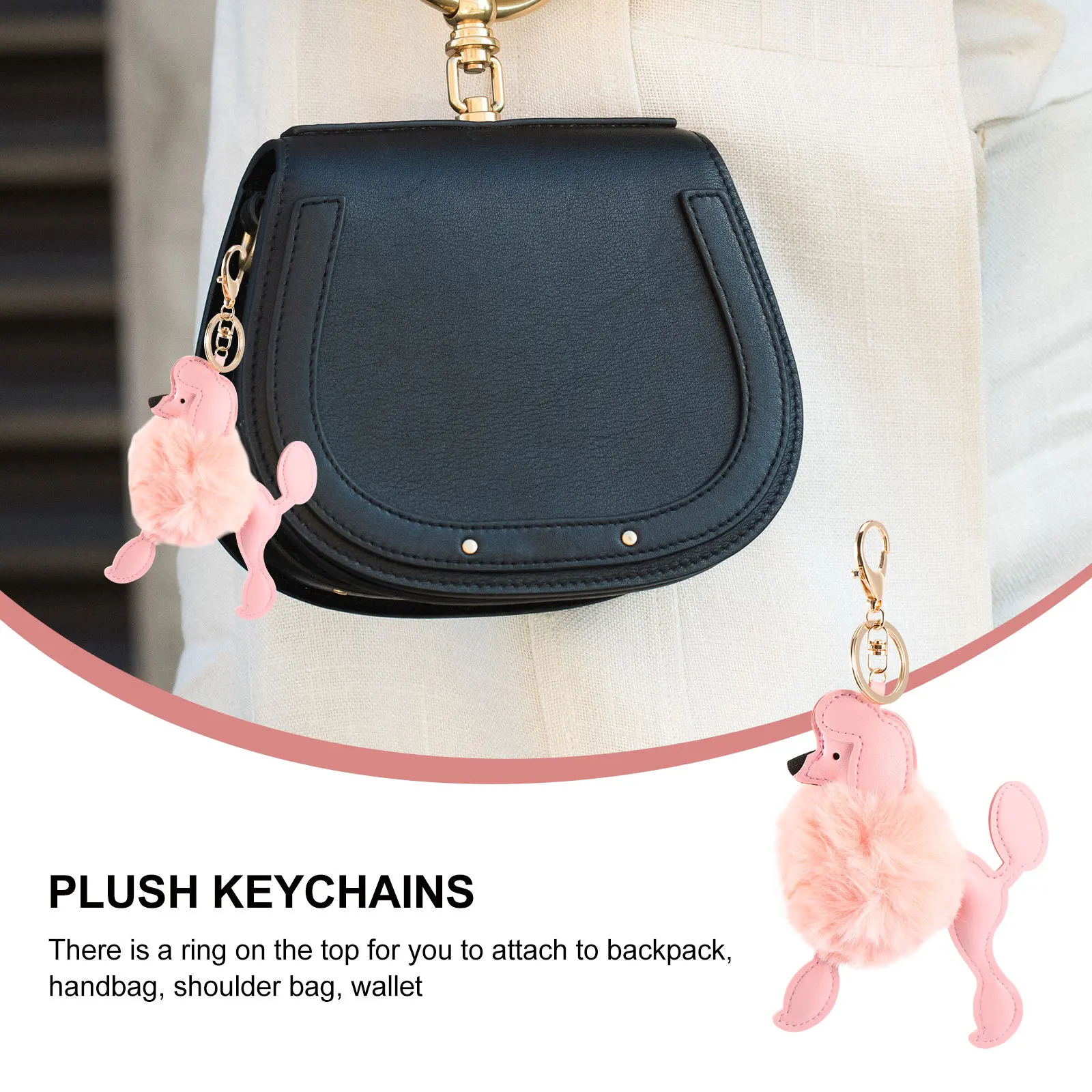 

1Pcs Mini Dog Keychain Hanging Ornament for Purse Backpack Wallet Clip-on Decoration Key Ring Women Kids Present