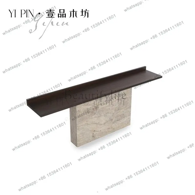 Light luxury marble entrance table, living room against the wall to enter the entrance table, long strip