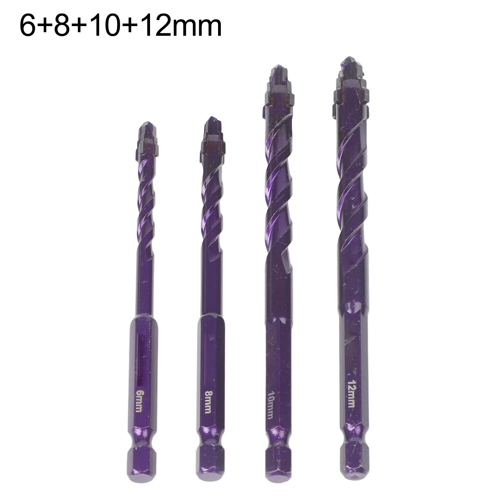Four-Flute Bit for carbide Drill Set For Drilling Tiles for Hex Shank Low Wear Rate Approx.6.35 Mm 1 4 Inches Hex Shank