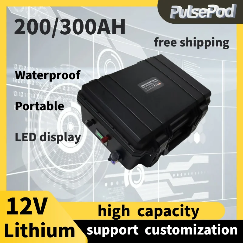 

PulsePod 12V Lithium 200AH 300AH Battery Pack Lithium Solar Battery 6000 Cycle With 16S 100AH 150AH 200A BMS