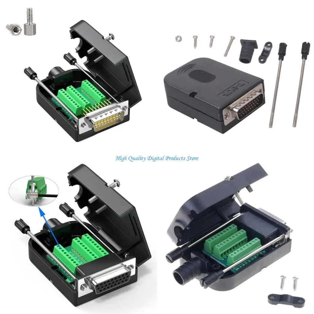 

U2JE D Sub 26 Pin Solder Less Terminal Block Adapter Metal Contacts Industrial Module