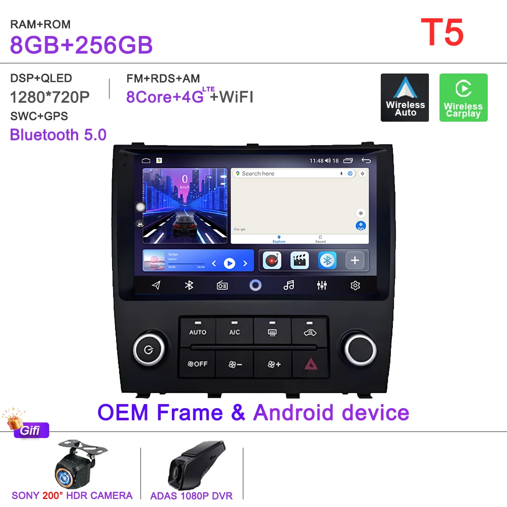 Android 16 Carplay Auto Voor Lexus IS200 XE10 1999-2005 Autoradio Multimedia Video Player Navigatie GPS DVD Touch screen WiFi